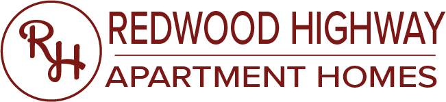 A logo for Redwood Highway Apartment Homes.